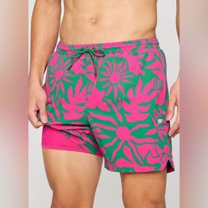 Fabletics The Swim Trunk 5in Pink XS NWT IN PACKAGE